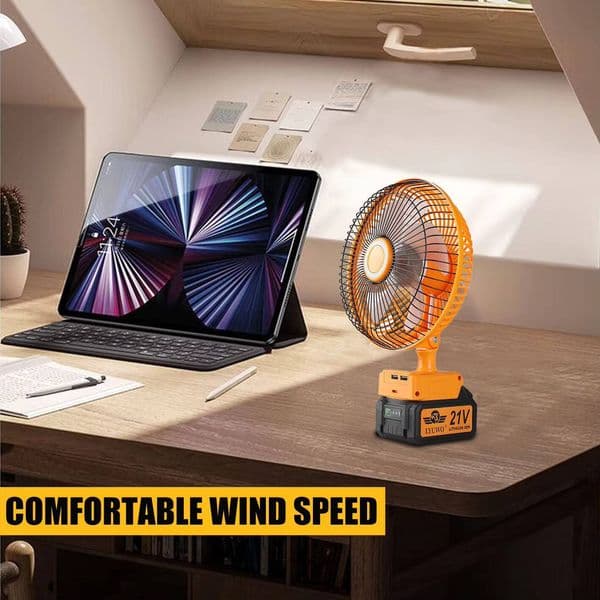 8-Inch Battery Mini Lithium Silent Electric Fan Outdoor Camping Vehicle Tool With 3-Speed Adjustable USB Phone Power Bank tues
