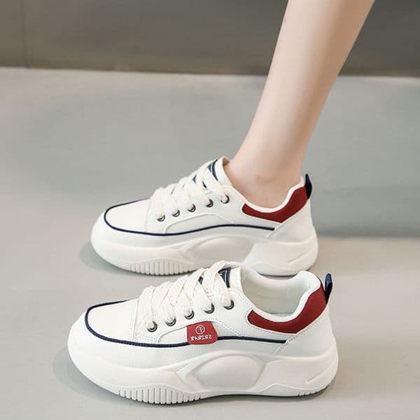 Ddmysports Autumn Women S New Breathable White Sneakers For Ins Korean Style Versatile Thick Sole Height Increasing Sports Casual Shoes Outdoor Shoes
