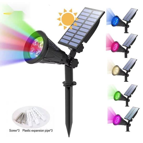 2025 new Powered 4/7 LED Lamp Adjustable Solar Spotlight In-Ground IP65 Waterproof Landscape Wall Light Outdoor Lighting tues