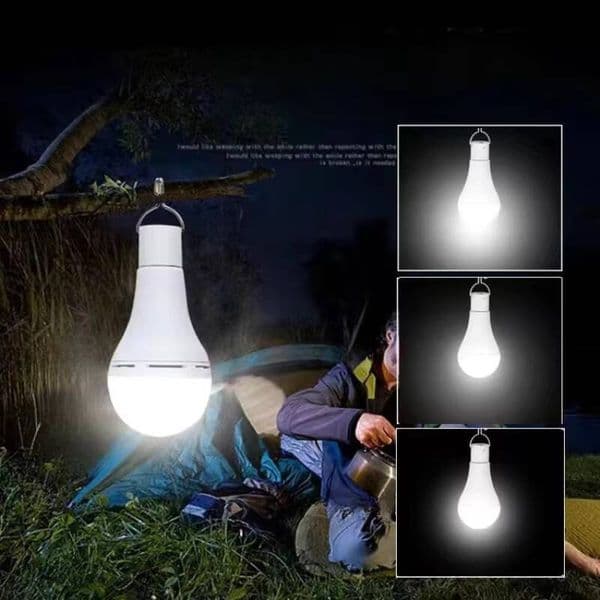 LED with Hook Outdoor Waterproof Camping Solar Lamp Energy Saving Bulb Garden Courtyard Path Light
