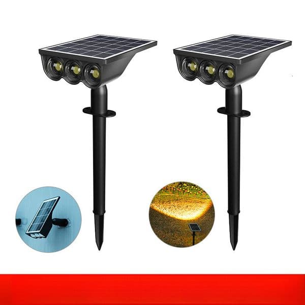 New Lawn Spotlight 3LED Outdoor Landscape Decoration Tree Lighting Garden Solar Ground Stake Light