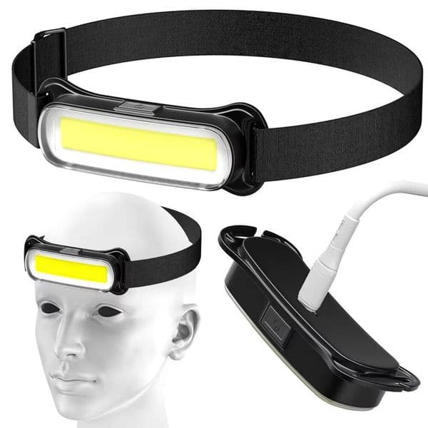 USB Rechargeable LED Headlamp Waterproof Lamp Adjustable Headband Head Light for Outdoor Camping Running Cycling Fishing