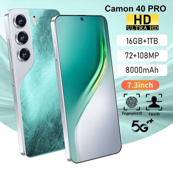 New C40 PRO True 4G 3+32GB Phone Android 14 Perforated Screen 7.3inch Smartphone