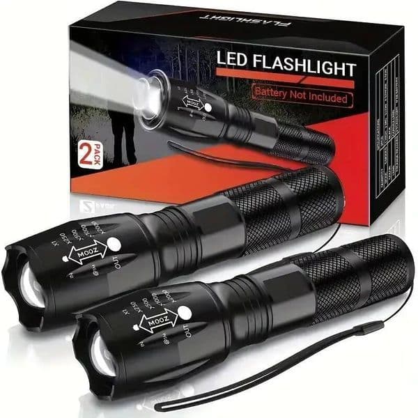 High Power T6 LED Flashlights Camping Torch 5 Modes Zoom Light Aluminum Alloys Waterproof Material Use 18650 Battery