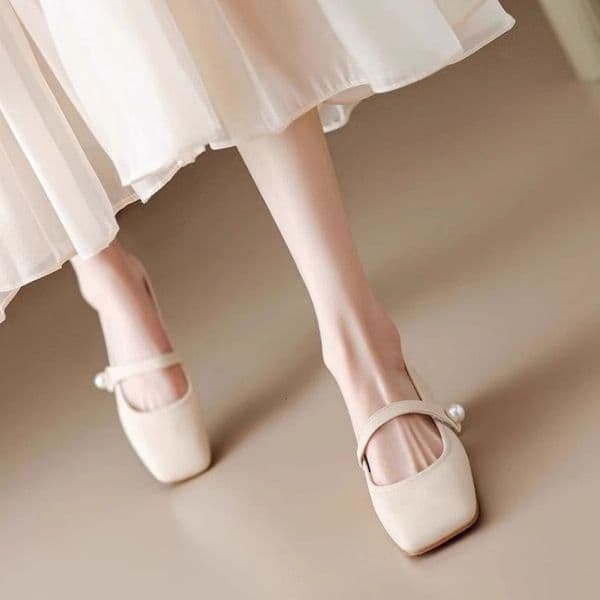 Ddmysports Women S Flat Spring New French Mary Jane Evening Style With Skirt Small Leather Shoes Outdoor Shoes