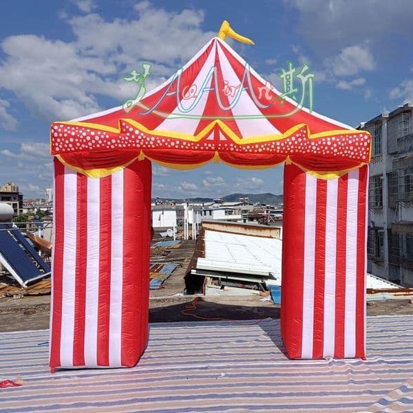 8mWx5mH (26x16.5ft) Blow Circus Event Gantry Inflatable Circus Arch Entrance Red Archway for Mall or Outdoor Gathering