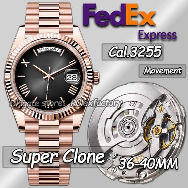 Men Designer Watches High Quality top Diamonds Luxury Day Date CLean factory Watch 40MM Automatic 3255 movement Sapphire glass Luminous Dive wristwatches