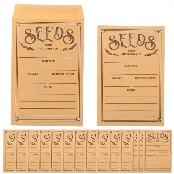 Gift Wrap 50pcs Envelopes Paper Kraft 8X12 Reusable Small Convenient Packets Vegetable Seeds Storage Solution