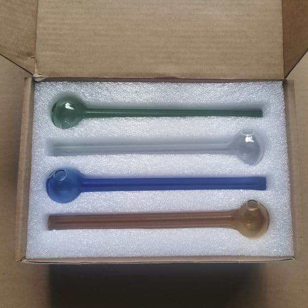 8pcs/Box 6inch Colorful Glass Pipe with box glass tube smoking pipes Hand Pipes Smoking Accessories handcraft
