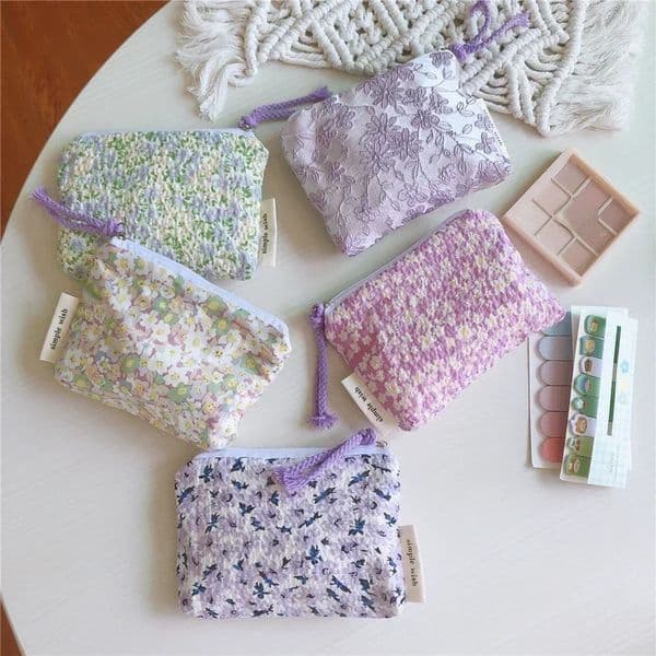 Japan Style Floral Coin Purse Women Clutch Wallet Change Purse Girls Cute Small Wallet Lipstick Coin Pouch Cosmetic Storage Bag 250614
