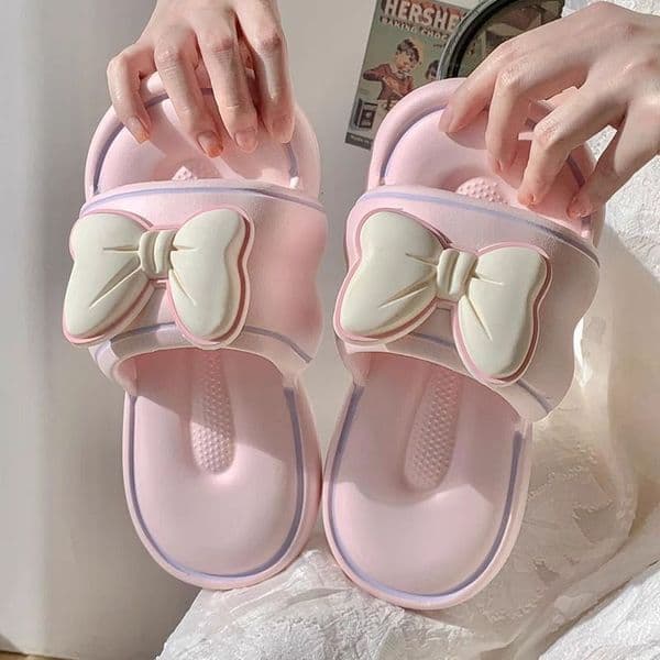 New bow tie shoes for daily commuting, summer women's sandals, fashionable outdoor soft women's slippers, designer sandals