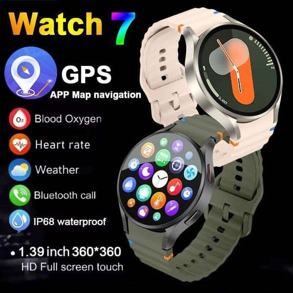 2025 New Smartwatch Galaxy 7 Series GPS Tracking NFC Health Monitoring BT Call Men Women Smart Watch For Android Ios