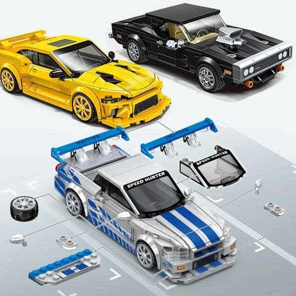 Moc Speed Champion Technical Car Ci Vehicle Racing Car Building Blocks Sports Car Garage Carro Rennau Voiture Creative Toys XJ260617