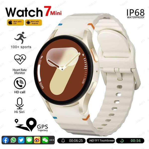 NEW Galaxy 7 Mini Smartwatch For Women AMOLED Bluetooth Call Smart Watch 1.3 inch SOS Titanium Alloy Frame Gift Style