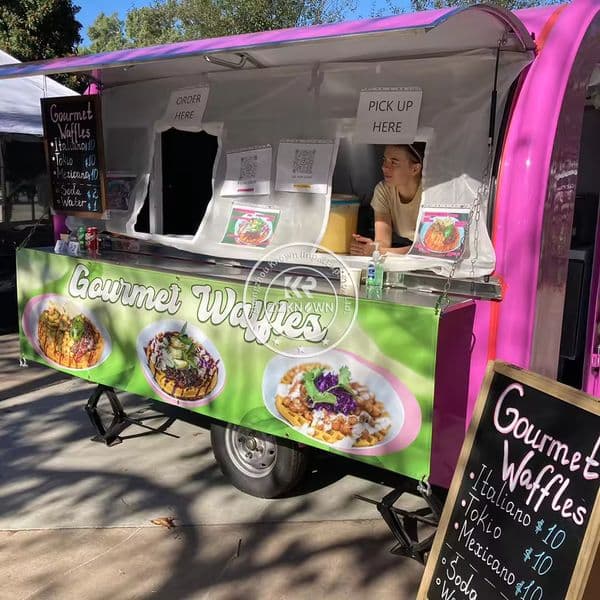 Mobile Food Trailers Concession Catering Frozen Food Truck for Coffee Hot Dog Vending Street Restaurant Fully Equipped Catering Trailer