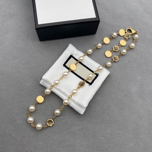 designer necklace beaded necklace pearl flower necklace women wear jewelry sets designer jewelry 001