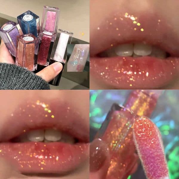 6 Colors Chameleon Glitter Lip Gloss Lasting Moisturizing Translucent Liquid Lipstick Shimmer Lip Glaze Plumper Makeup Cosmetics R250618