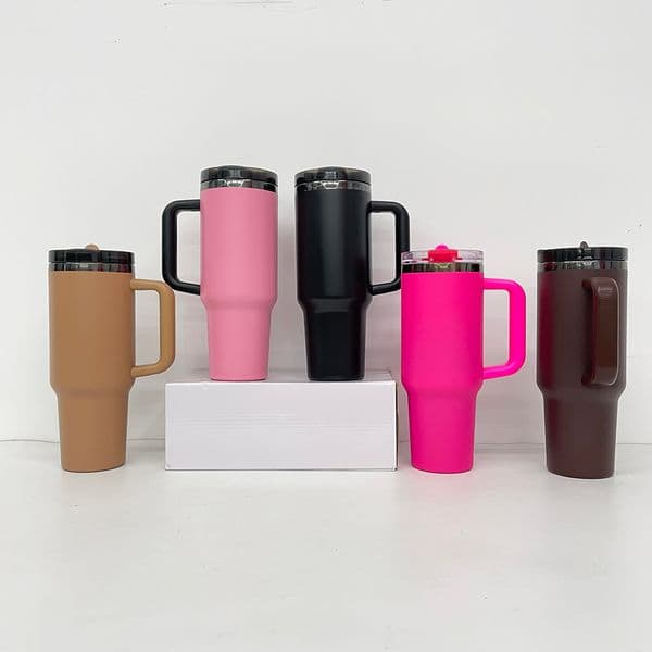 Double walled 40oz black plated Travel Tumbler BPA free vacuum insulated stainless steel travel mug with leak proof lid