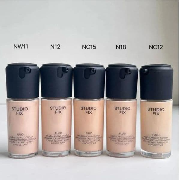 5 Colors Makeup Foundation 30ml NW11/N12/NC15/N18/NC12 Studio Skin Balancing Longwear Soft Matte Foundation Natural Face Base Primer Cream