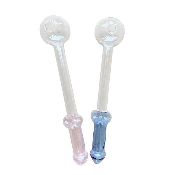 Glass Oil Burner Pipe Smoking Pipes with Colorful Mouthpiece Glass Pipe 5.9 inch Long