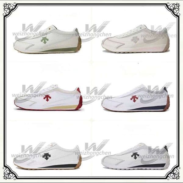 Free shipping designer shoes, new style for 2025. 2025 Spring Autumn New DESCENTE Leather Training for Men and Women Casual Versatile Sports White Shoes
