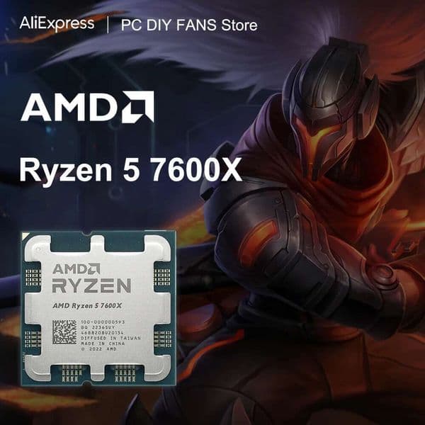 AMD Ryzen 5 7600X R5 7600X 5.3 GHz 6-Core 12-Thread 5NM DDR5 Socket AM5 CPU Integrated Graphics RDNA2 2CU New but without fan