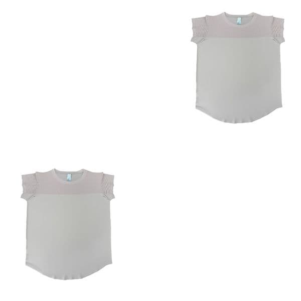 gentle light pink tone womens mesh short sleeved sports top eyecatching for casual sports and home use