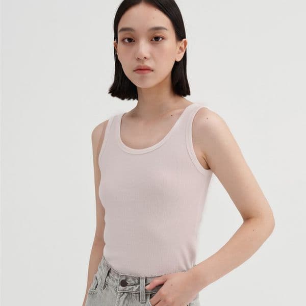 elegant womens layered vests soft ribs pastel pink
