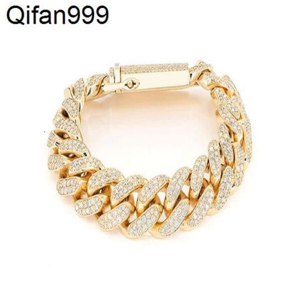 18mm Miami Cuban Link Lab Grown Diamond Bracelet High Quality Hip Hop Bling Men Cuban Chain Jewelry Full Iced Out Wholsale Price