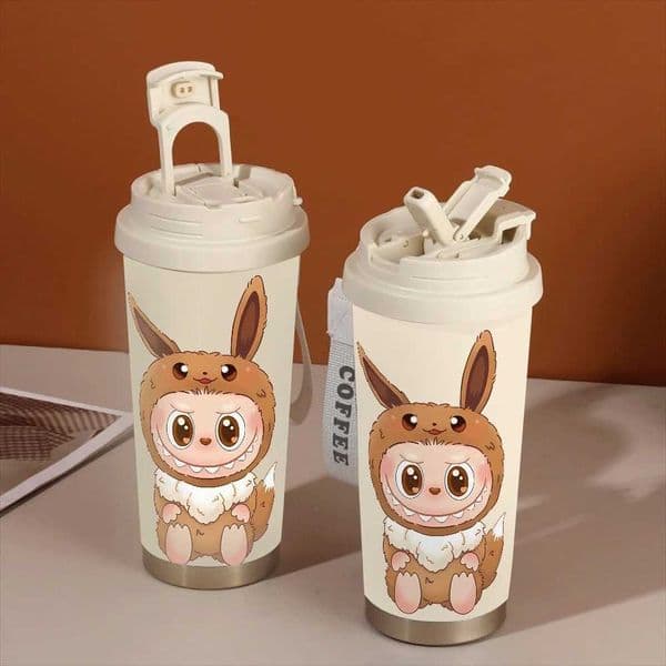 Labubu Periphery Cartoon Insulated Cups Large Capacity Boys Pattern Water Cup New Labubu Cartoon Outdoor Sports Fitness Gift W250618