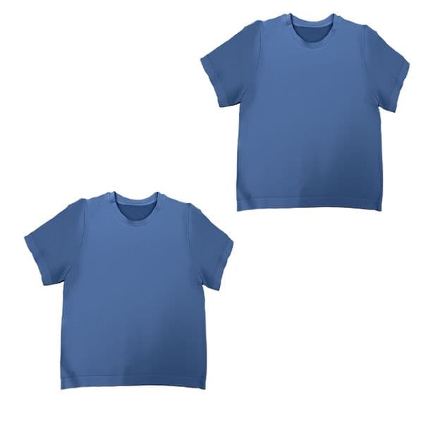 slimming and slimming fit navy blue round neck tshirt outlining charming feminine curves