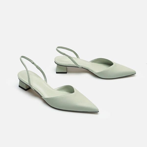Sharp pointed square heel women's sandals summer new simple high heels plus size designer sandals fashionable women's shoes