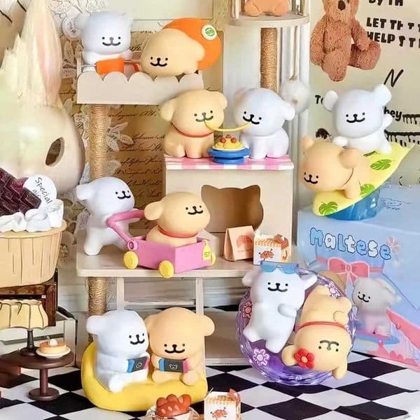 Hot New Maltese Joyful Series Blind Box Dog Action Figure Dolls Toy Desktop Ornament For Fans Children Christmas Birthday Gift X250621