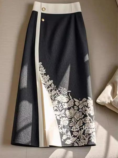 2025 Faldas Mujer De Moda Vintage Skirt Women Clothes High Waist Floral Print Jupe Chinese Style Temperament Saia Bodycon Skirts