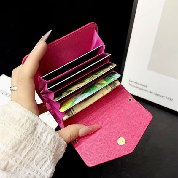 Fashion Designer Wallet Card Holder Luxury genuine leather flap wallets golden hardware credit card slot cardholder women casual shopping coin purse 27623