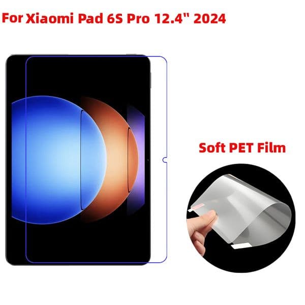 Soft Clear Transparent /matte Anti-glare Plastic PET film tablet pc screen protector Guard for Xiaomi Pad 6S Pro 12.4 inch 3pcs/lot