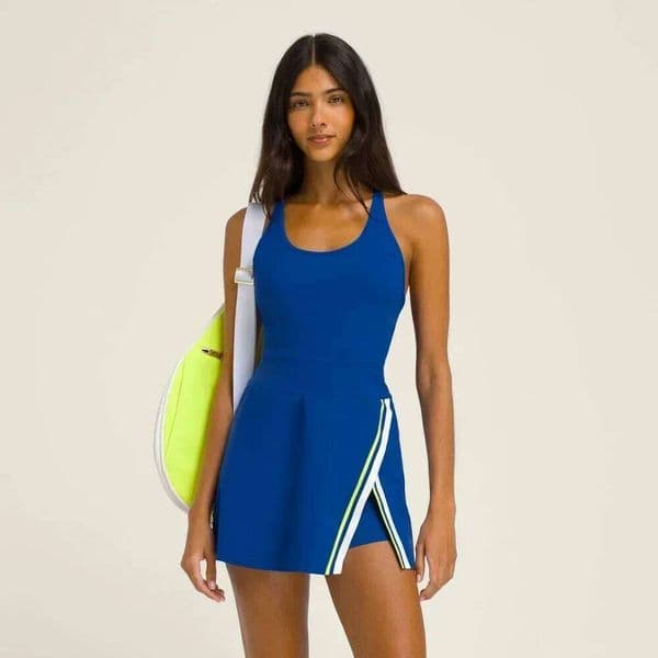 Golf Women 2025 Tennis dress with shorts inside Korean badminton sportswear Sports mountaineering wear blue