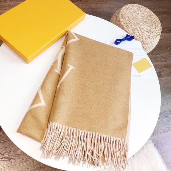 Designer silk scarf for women scarf Thick warm wrap cashmere cotton scarf Fashion scarf Autumn and winter wool brown cream fashion new scarf