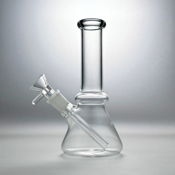 6 Inch Small Beaker Glass Bong Smoking Water Pipe with One Piece Integrated Downstem and Bowl Glass Smoking Kit