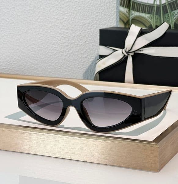 Fashion black sunglasses for women 605699 cat eye sunglasses designer luxury glasses Goggle Wayfarer black white splicing sunglasses for men with sunglasses case