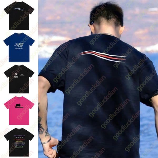 Designer Pure Cotton Short Sleeve Simple Letter Printed Summer T-shirt Street Hip Hop Casual Mens Clothing