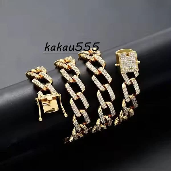 Hip Hop 14MM Cuban Link Chain Necklace Silver/Gold Lab Grown Diamond Cuban Link Chain Trendy Urban Style Cuban Necklace For Him
