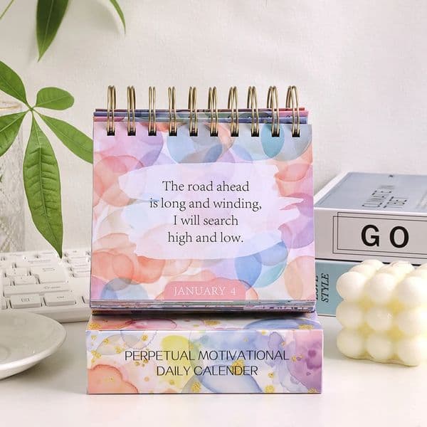 Update Wholesale 365 Days Colorful Positive Affirmations Desk 2025 Standing Flip Coil Desktop Calendar With Inspirational Quotes 250624