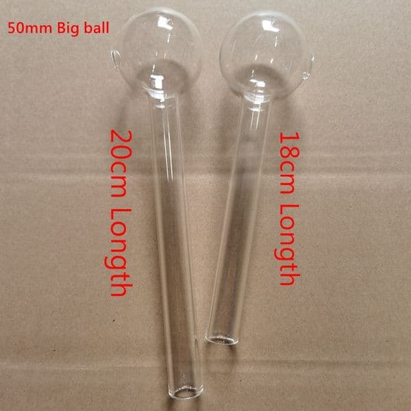 50mm Super Big Ball 18cm 20CM Length Glass Pipe Clear Hand smoking Pipes Smoking Accessories handcraft