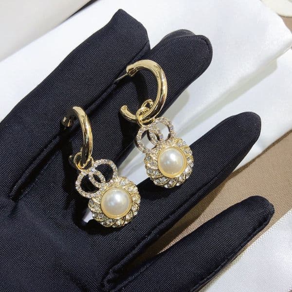 Stainless Steel Hook Earring Simple 925 Silver Ear Stud Famous Women Geometry Round Crystal Rhinestone Pearl Earrings Bride Wedding Party Jewerlry Christmas