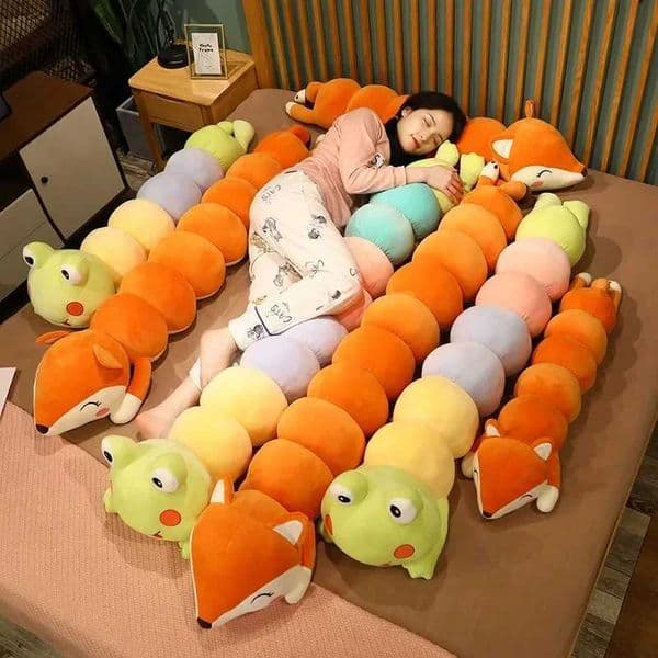 Lovely Cartoon Animal Caterpillar Long Throw Pillows Soft Fluffy Side Sleeping Body Pillow Sleep Pregnancy Leg Gripper Pillow Y250627