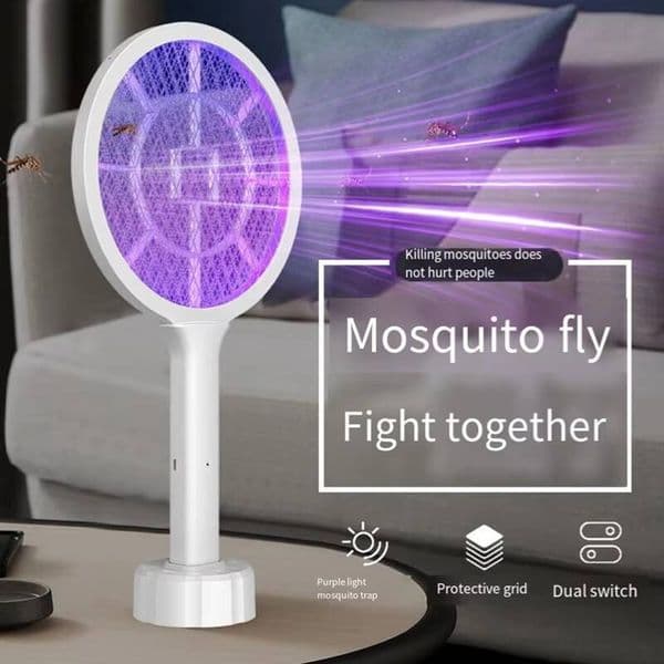 Household USB Rechargeable Indoor Mosquito Trap Fly Swatter Dual Useabkw