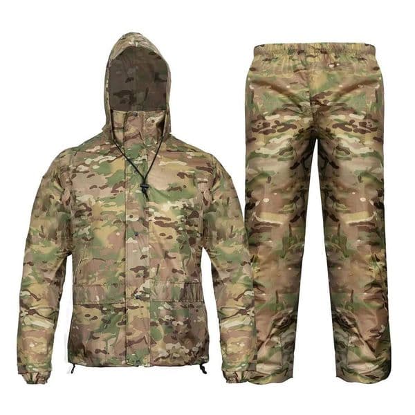 Camouflage Folding Raincoat Set Portable Travel Rain Suit Military Poncho Waterproof Goods for Fishing Motorcycle Storm Jacket k1