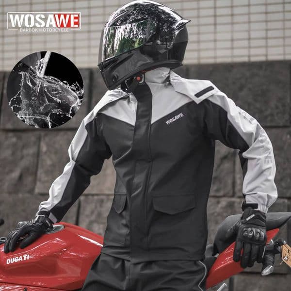 WOSAWE Men Women Waterproof Motorcycle Rider Moto Jacket Biker Raincoat k1