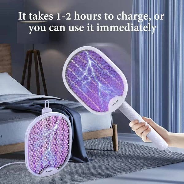 1pc 2025 Electric Swatter, Foldable with USB Charging Mosquito Killer Efficient and Safe Suitable for Home Terraces